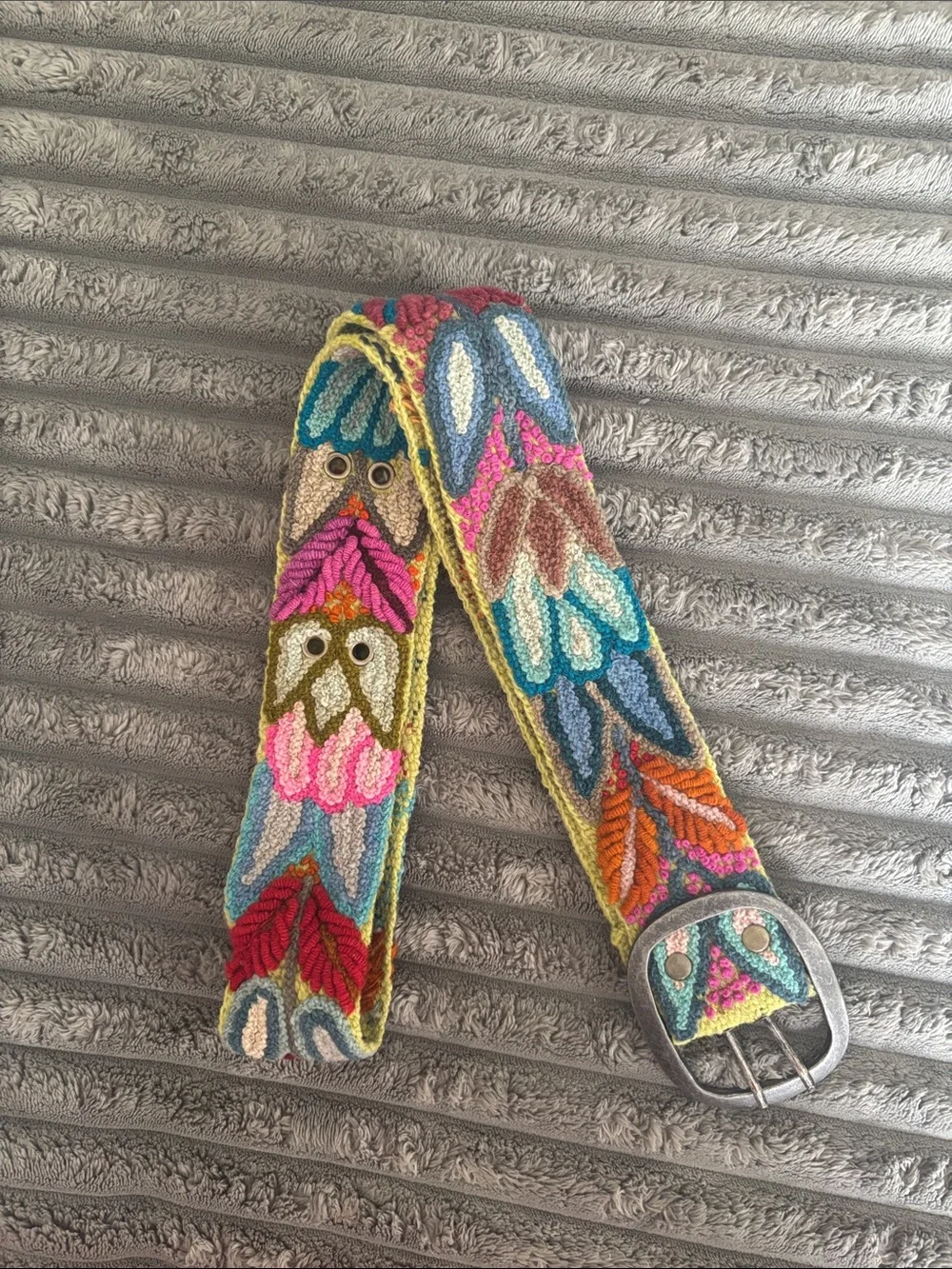 Jenny Krauss Colorful Embroidered Floral Pattern Belt - Picture 1 of 11